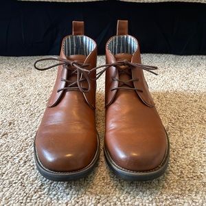 Robert Wayne Minos Leather Mid Top Lace Up Chukkas Boots Cognac Men’s Size 11